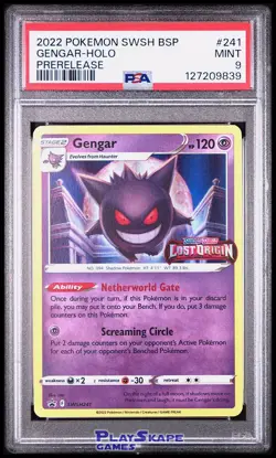 Pokemon Card PSA 9 Gengar SWSH241 Sword & Shield Promo Holo Lost Origin 2022 - Image 1