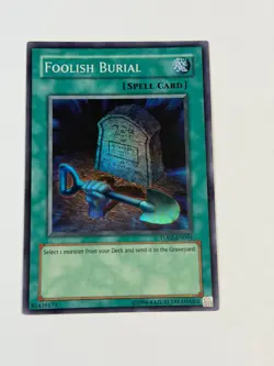 Yugioh Foolish Burial TU02-EN004 Super Rare Promo LP - Image 1
