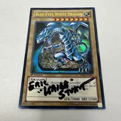 Yu-Gi-Oh Holographic Blue-Eyes White Dragon Signed by Eric "Kaiba" Stuart JSA - Image 5