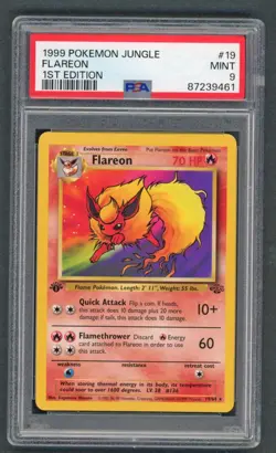 Pokemon Cards - PSA 9 1st Edition Flareon 19/64 - Jungle Set Non Holo - MINT - Image 1