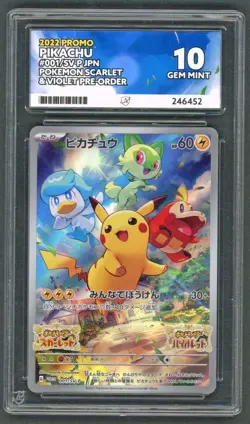 Pokemon Cards - ACE 10 Pikachu 001/SV-P - JPN Promo Pre-Order - GEM MINT - PSA - Image 1