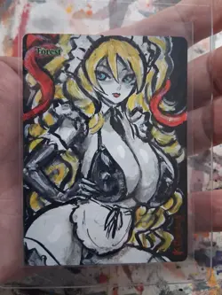 Altered MTG Hand Painted Forest One Of A Kind Anime Girl - Image 2