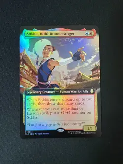 2025 MTG Avatar The Last Airbender Sokka, Bold Boomeranger Extended Art Foil 383 - Image 1
