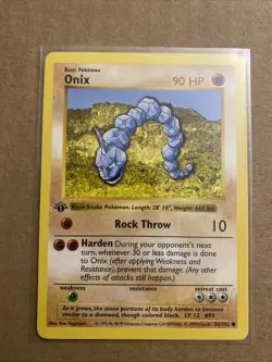 Pokemon TCG Onix Base Set 56/102 1st Edition Never Played Near Mint - Image 1