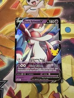 Pokemon TCG Dark Sylveon V SWSH134 Pokemon Celebrations Black Star Promo NM - Image 1