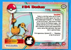 2000 Topps Pokemon TV Animation Edition Doduo #84 Blue Topps Logo NM-MT - Image 2