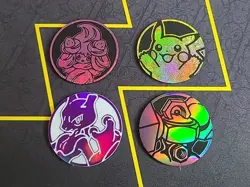 Pokemon TCG 4 Coin Lot - Pikachu, Mewtwo, Melmetal, & Alcremie - Image 1