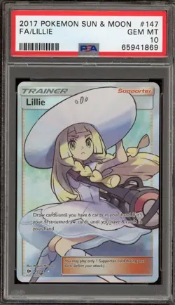 Pokemon Lillie Sun & Moon Full Art #147 PSA 10 Gem Mint - Image 1