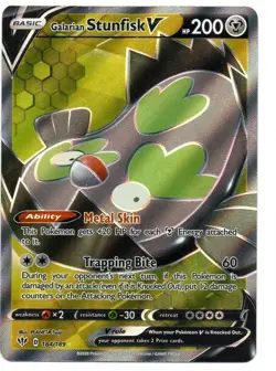 Galarian Stunfisk V - 184/189 - Ultra Rare Darkness Ablaze - Pokemon - NM 2020 - Image 1