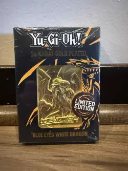 yu-gi-oh blue eyes white dragon 24k karat gold plated limited to 5,000 worldwide - Image 1