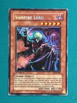 Yugioh Vampire Lord 1st Edition DCR-000 Secret Rare NM ASIAN ENGLISH - Image 1