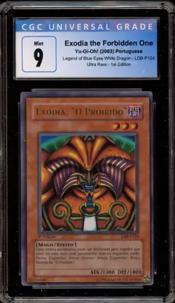 Yu-Gi-Oh! Exodia The Forbidden Legend/Blue Eyes 1st Ed PORTUGUESE LDB-P124 CGC 9 - Image 1