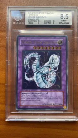 Yugioh Cyber Twin Dragon CRV-EN035 Ultimate Rare 1st Edition BGS 8.5 PSA - Image 1