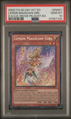 Lemon Magician Girl Yugioh 2020 MVP1-ENS51 Secret Rare 1st Edition PSA 10 - Image 1