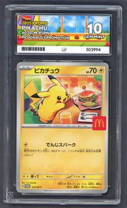 Pokemon Cards - ACE 10 Pikachu 020/M-P - Burgerchu McDonald's Promo - PSA BGS - Image 1