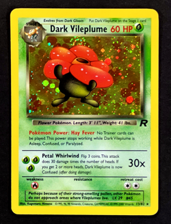 2000 Pokemon DARK VILEPLUME Team Rocket HOLO Foil Rare Set Card 13/82 SWIRL EX - Image 2