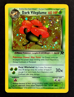 2000 Pokemon DARK VILEPLUME Team Rocket HOLO Foil Rare Set Card 13/82 SWIRL EX - Image 4