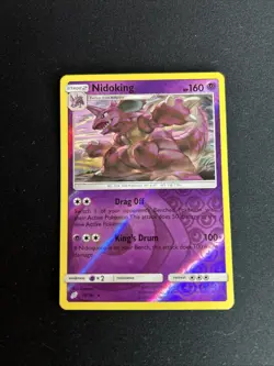 Pokemon Nidoking TCG Sun & Moon Team Up Card 59/181 Reverse Holo NM - Image 1