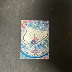 #12 BUTTERFREE BLACK Logo Pokemon Topps TV Animation Edition Card 1999 2000 - Image 1