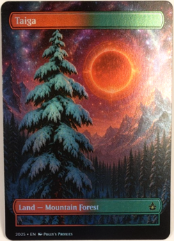 Taiga FOIL Original Dual Land Proxy Card with Custom SPACE Fantasy Art Design - Image 1