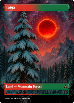 Taiga FOIL Original Dual Land Proxy Card with Custom SPACE Fantasy Art Design - Image 4