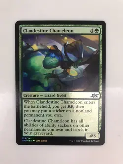 Clandestine Chameleon Foil MTG Magic the Gathering Card NM Mint Unfinity UNF - Image 1