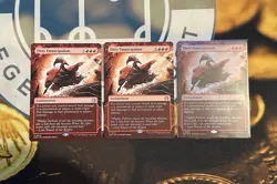 MTG - Fiery Emancipation - Wilds Of Eldraine x 3 - 2 Base & 1 Foil - Image 1