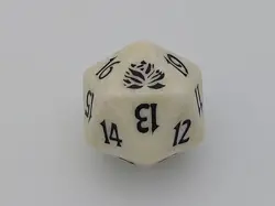 MTG Magic D20 Spindown White Dice Beatdown Black Lotus Die Life Counter - Image 1