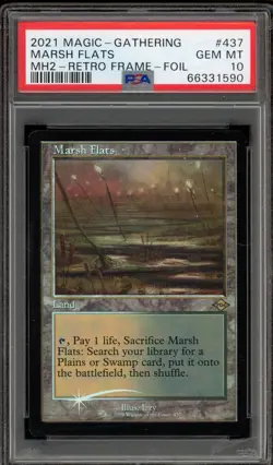 Magic The Gathering MTG Marsh Flats MH2 Retro Frame Foil #437 PSA 10 Gem Mint - Image 1