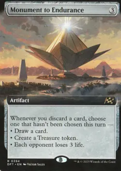 MTG AETHERDRIFT MONUMENT TO ENDURANCE EXTENDED ART COMMANDER RARE - Image 1