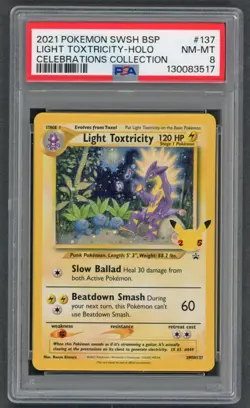 Pokemon Cards - PSA 8 Light Toxtricity SWSH137 - Celebrations Collection 25th - Image 1