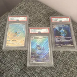 Pokemon 151 Blastoise Ex 200, Wartortle 171, Squirtle 170 PSA 9 Sequential Set - Image 1