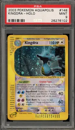 Pokemon Kingdra Aquapolis Crystal Holo Secret Rare #148 PSA 9 Mint - Image 1