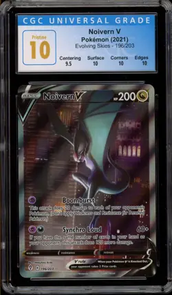 Pokemon Noivern V Evolving Skies Full Alt Art #196 CGC 10 Pristine - Image 1