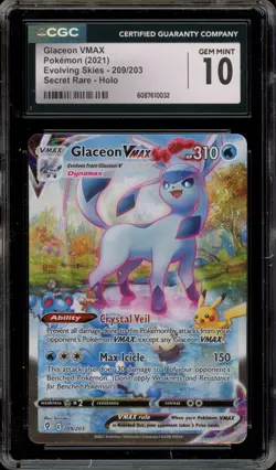 Pokemon Glaceon VMAX Evolving Skies Secret Rare Full Alt Art #209 CGC 10 - Image 1