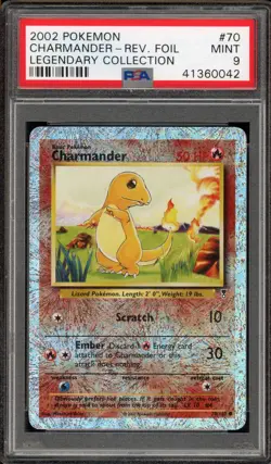 Pokemon Charmander Legendary Coll. Reverse Holo #70 PSA 9 Mint - Image 1