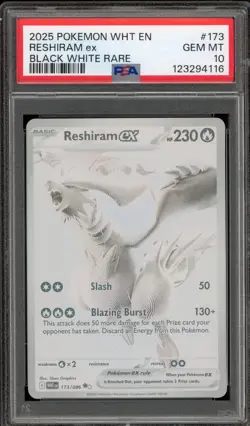 Pokemon Reshiram ex White Flare Black White Rare #173 PSA 10 Gem Mint - Image 1