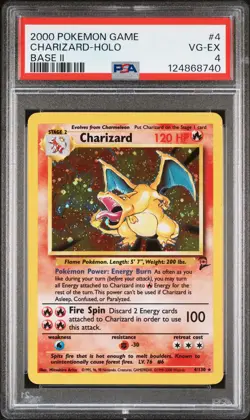 2000 POKEMON BASE SET 2 #4 CHARIZARD-HOLO PSA 4 - Image 1