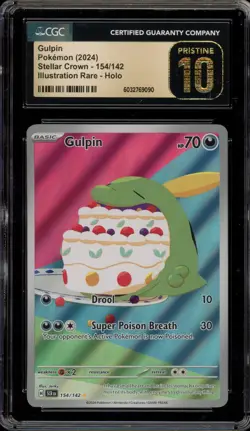 Pokemon Gulpin Stellar Crown Illustration Rare #154 CGC 10 Pristine - Image 1