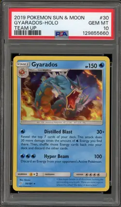 Pokemon Gyarados Team Up Holo Rare #30 PSA 10 Gem Mint - Image 1