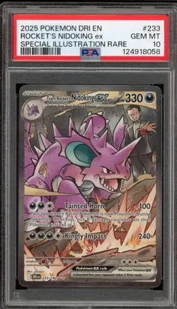 Pokemon Team Rocket's Nidoking ex Destined Rivals SIR #233 PSA 10 Gem Mint - Image 1