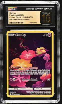 CGC PRISTINE 10 2023 Pokemon Sword and Shield Crown Zenith Full Art/Comfey #GG14 - Image 1