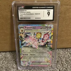 Pokemon TCG - Espeon ex 034/131 Prismatic Evolutions Holo - Graded CGC 9 Mint - Image 1