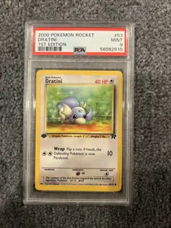 2000 POKEMON TEAM ROCKET 1ST EDITION #53 DRATINI PSA 9 (New Cert!) - Image 1