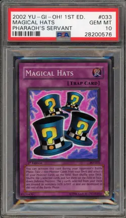 Yu-Gi-Oh! Magic Hats Pharaoh's Servant 1st Edition Super Rare PSV-033 PSA 10 - Image 1
