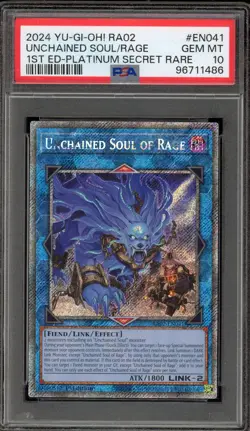 Yu-Gi-Oh! Unchained Soul of Rage 1st Ed Platinum Secret Rare RA02-EN041 PSA 10 - Image 1