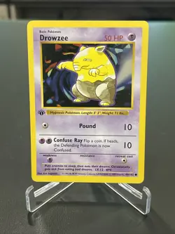 Pokemon Card 1st Edition Drowzee Base Set (Shadowless) 49/102 English TCG WOTC - Image 1