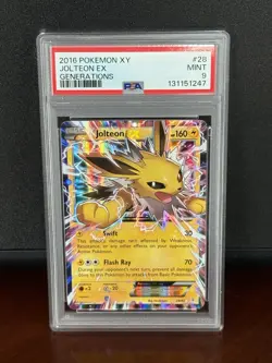 2016 POKEMON XY GENERATIONS #28 JOLTEON EX PSA 9 - Image 1