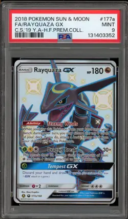 Pokemon Rayquaza GX Hidden Fates Premium Coll. Full Alt Art Promo #177a PSA 9 - Image 1