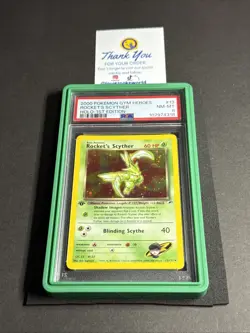 2000 Pokemon Gym Heroes Rocket's Scyther 1st Edition Holo 13/132 PSA 8 + Guard🟩 - Image 1